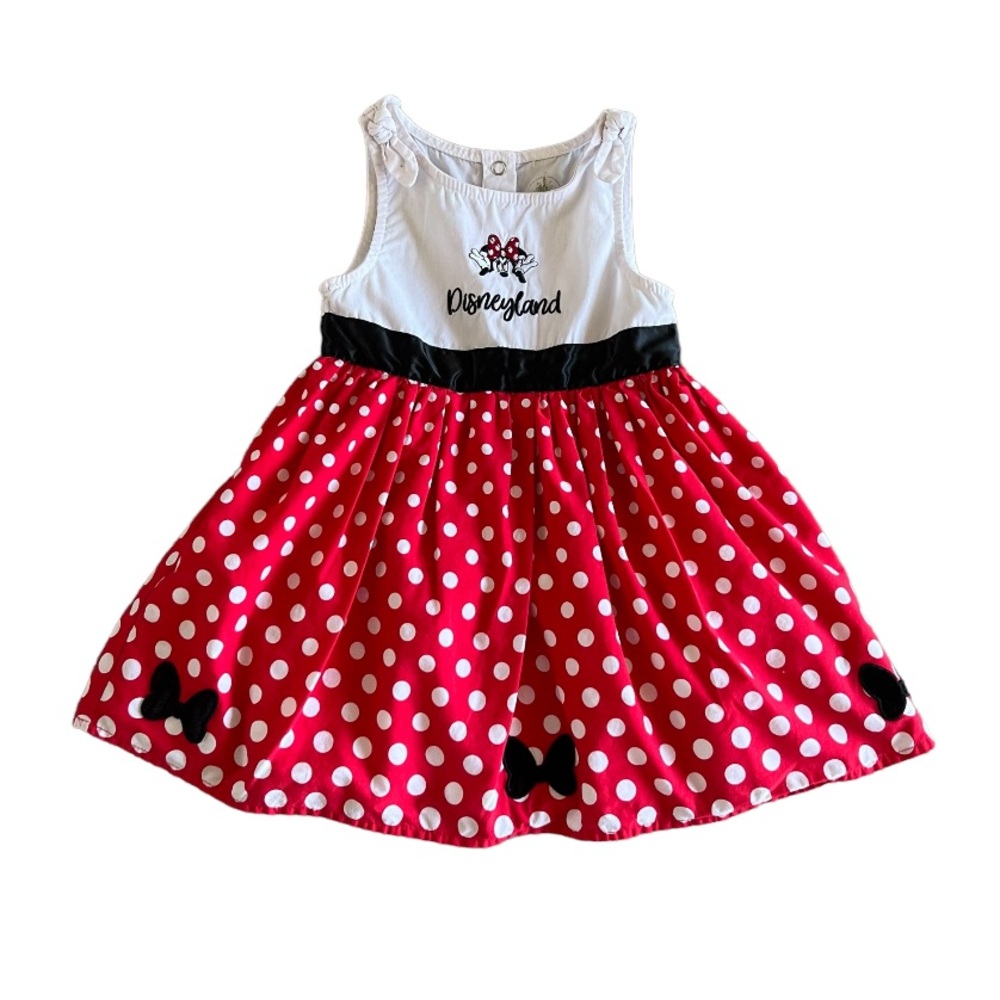 Disneyland Minnie Mouse Polka Dot White Tank One Piece Dress